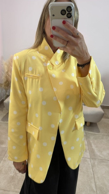Blazer Croisé à Pois ANAÏS Jaune