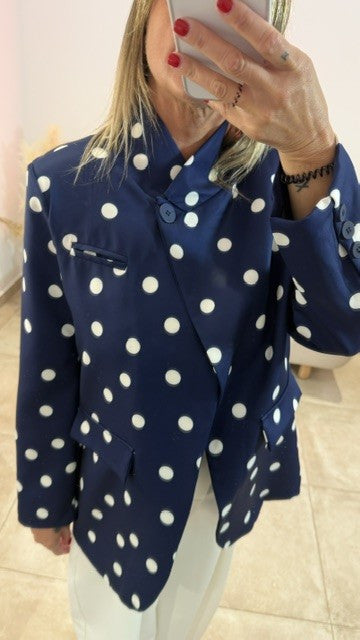 Blazer Croisé à Pois ANAÏS Marine