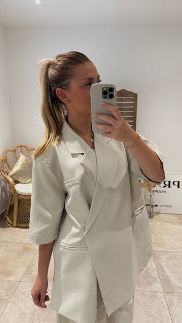 Blazer Manches Courtes Croisé BLANDINE Beige