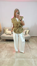Trench Sans Manches ceinturé EVA Camel