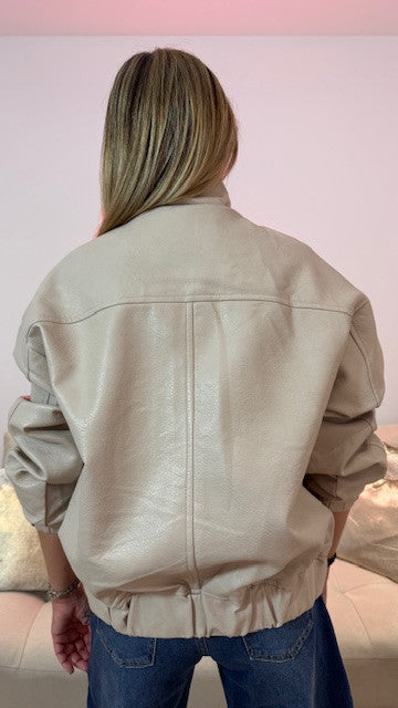 Blouson Similicuir MARIO Beige