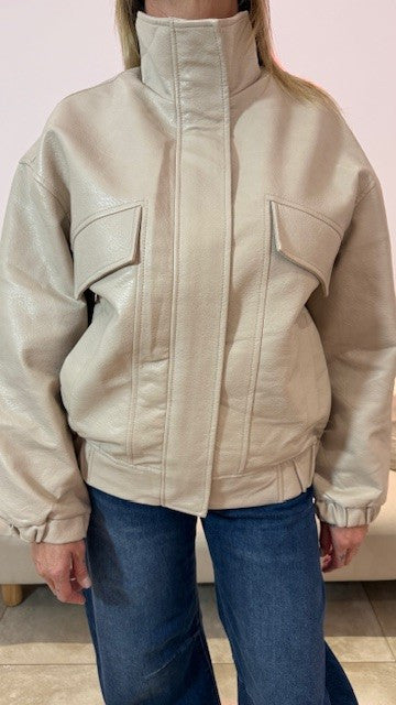 Blouson Similicuir MARIO Beige