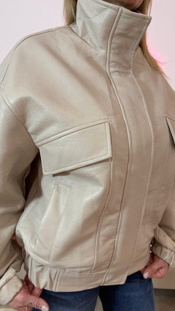 Blouson Similicuir MARIO Beige