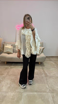 Chemise Fluide à Froufrous VIOLAINE Beige