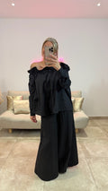 Chemise élastiquée aux épaules CAMILLE Noir