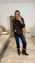 Chemise en dentelle DENITSA Chocolat