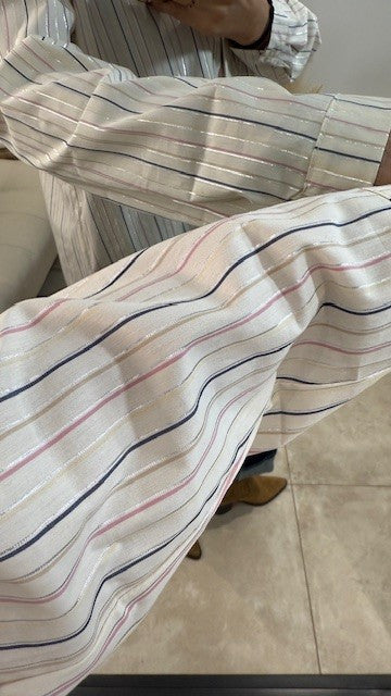 Chemise JO Rayé Ecru