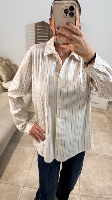 Chemise JO Rayé Ecru