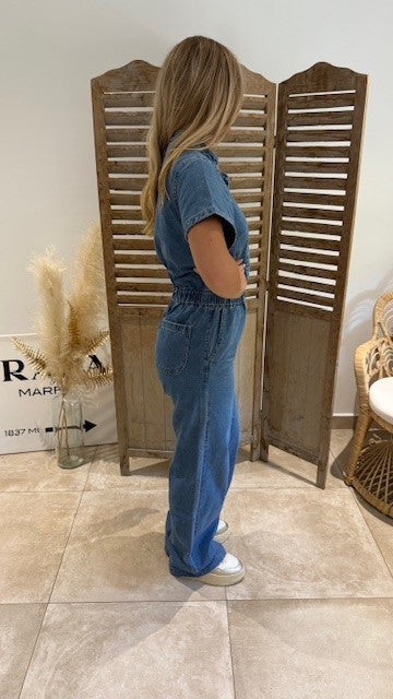 Combinaison en jean PARIS Bleu