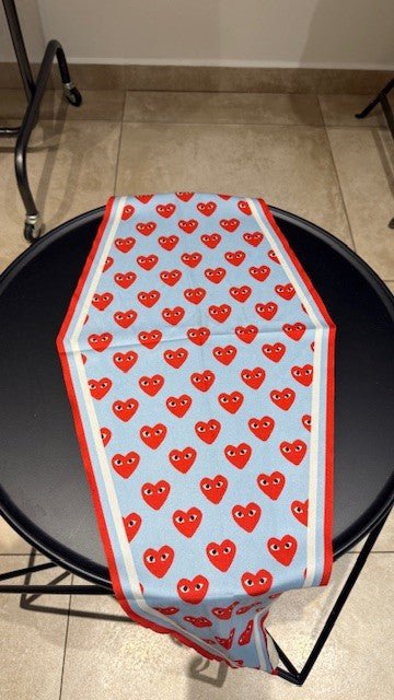 Foulard Imprimé Cœurs LOVELY Bleu ciel
