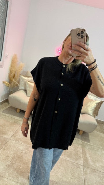Top Boutonnée MATHIS Noir