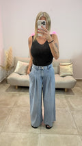 Jean Large à Pinces THOMAS Bleu Clair