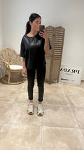 Legging Simili cuir VERO Noir