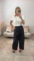 Pantalon large à pois "Balloon" SOAN Noir/Blanc