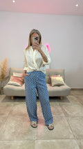 Pantalon broderies JOSEPH Bleu