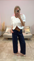 Pantalon Denim Rayé LIVIO Bleu