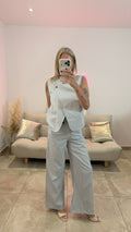 Pantalon en Denim Rayé WILL Bleu/Blanc