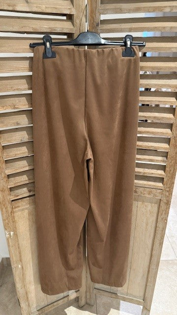 Pantalon large en Suédine TIM Chocolat