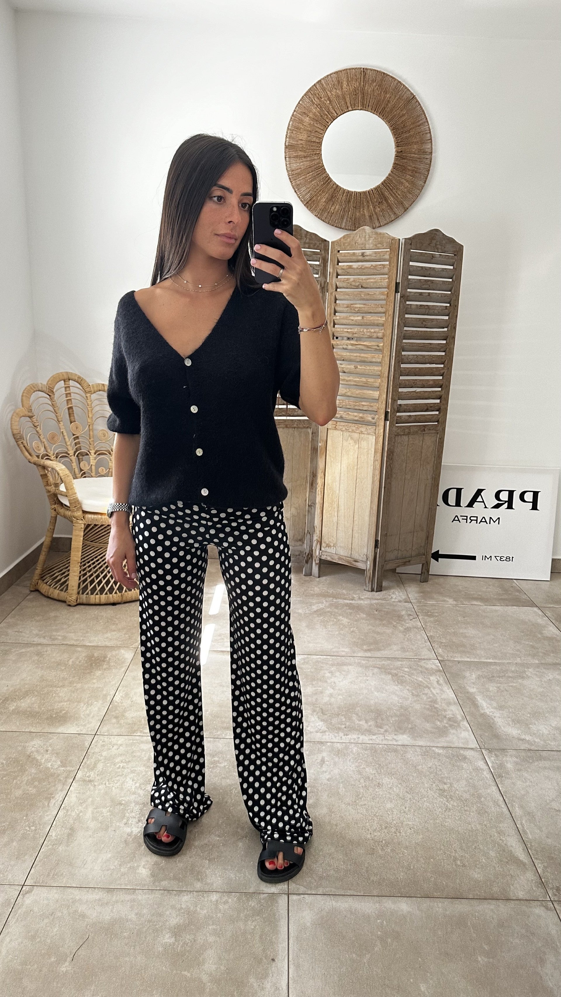 Pantalon GUAX Pois noir