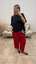 Pantalon Large 7/8e FOULY Rouge