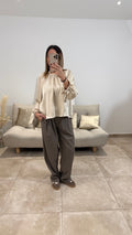 Pantalon large FANGO Taupe