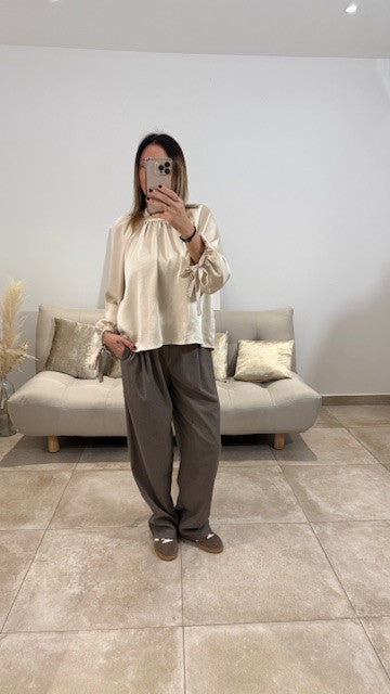 Pantalon large FANGO Taupe