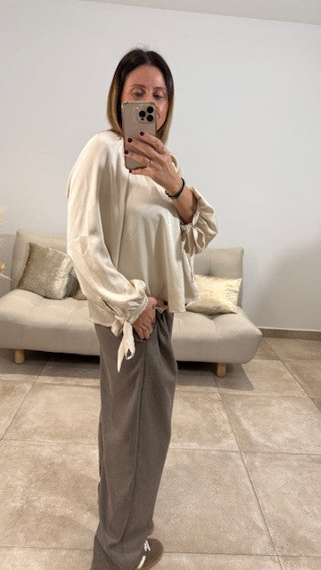 Pantalon large FANGO Taupe