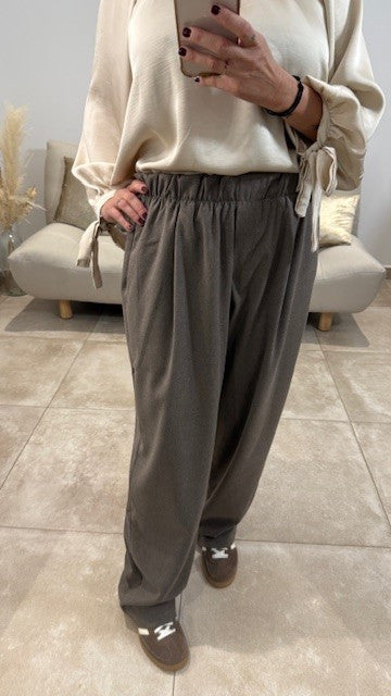 Pantalon large FANGO Taupe