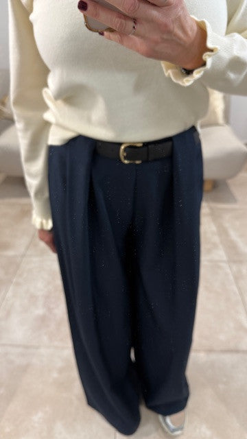 Pantalon large Palazzo LOUIS Marine