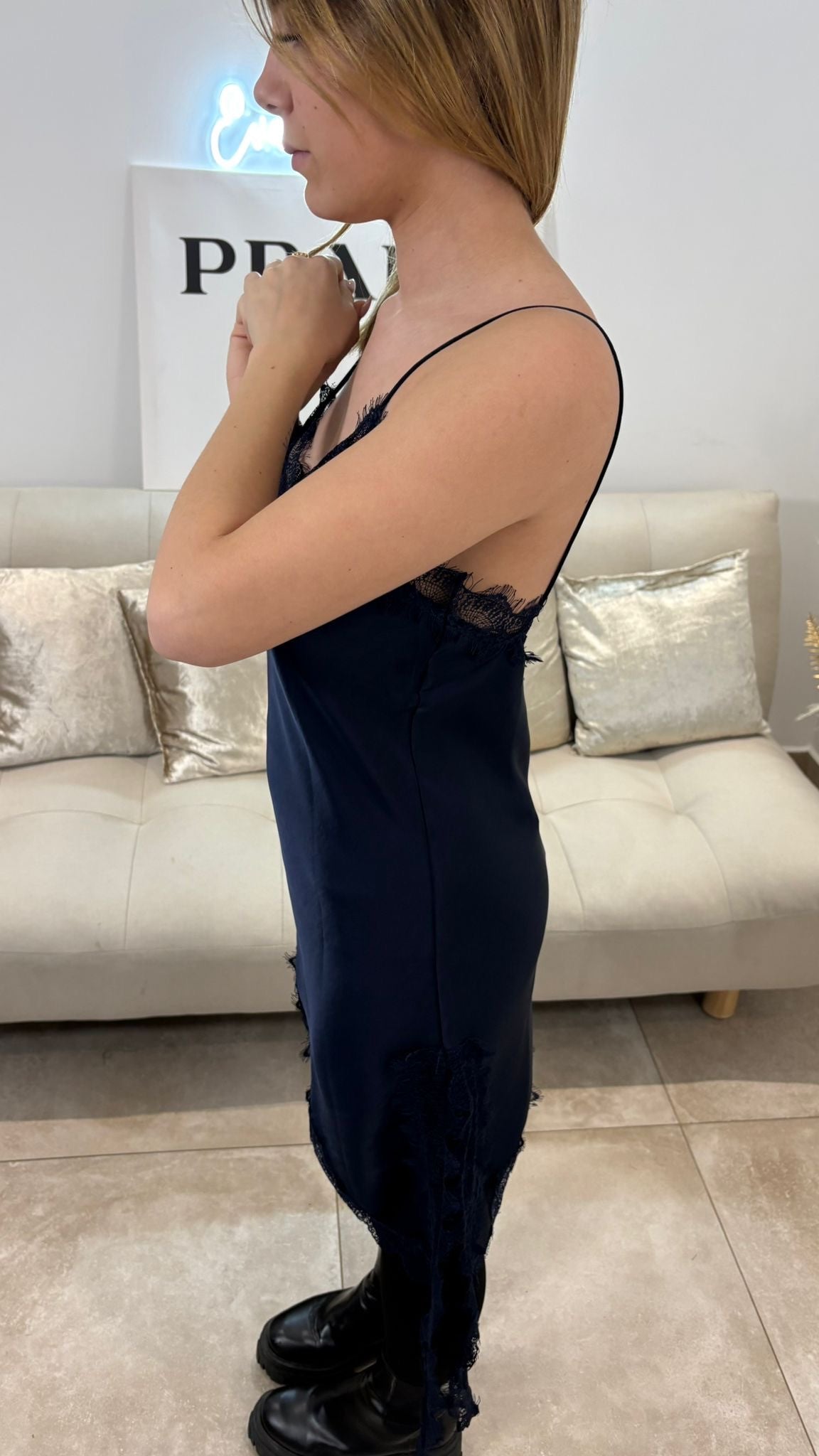 Robe Dentelle LOUISON Marine