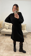 Robe Longue effet lainage CAMONE Noir