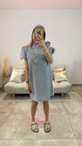 Robe Motif Vichy VICKY Marine/Blanc