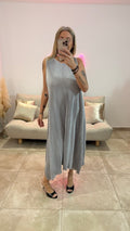 Robe Longue plissée GISOU Gris