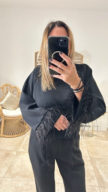 Sweat à Plumes POLLY Noir