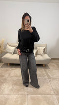 Sweat avec ceinture TOM Noir