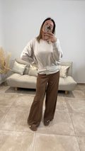 Sweat avec ceinture TOM Beige