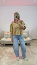 Top Broderies anglaises LONDON Camel