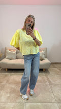 Top Broderies anglaises LONDON Jaune