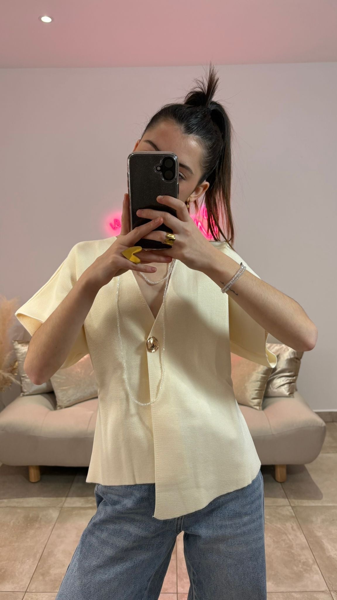 Top Croisé DUME Jaune clair