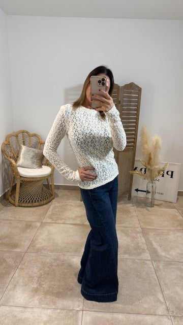Top en Dentelle MACHA Ecru