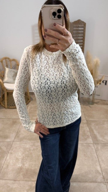 Top en Dentelle MACHA Ecru