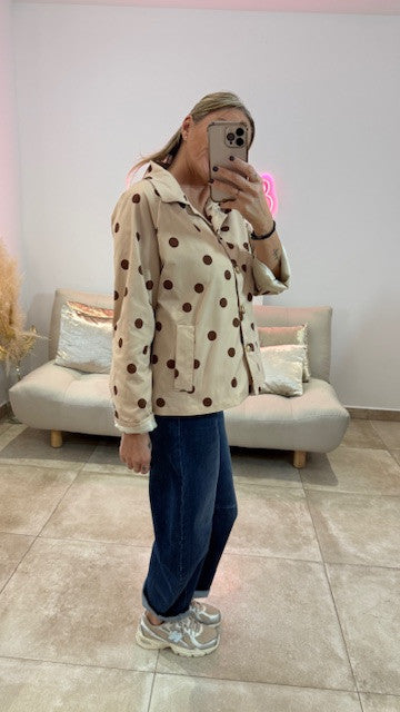 Trench court à Pois LOGAN Beige/Camel