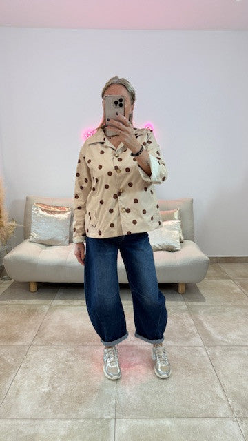 Trench court à Pois LOGAN Beige/Camel
