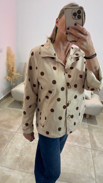 Trench court à Pois LOGAN Beige/Camel