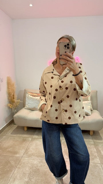 Trench court à Pois LOGAN Beige/Camel