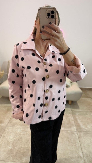 Trench court à Pois LOGAN Rose/Noir