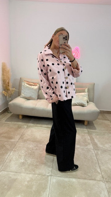 Trench court à Pois LOGAN Rose/Noir