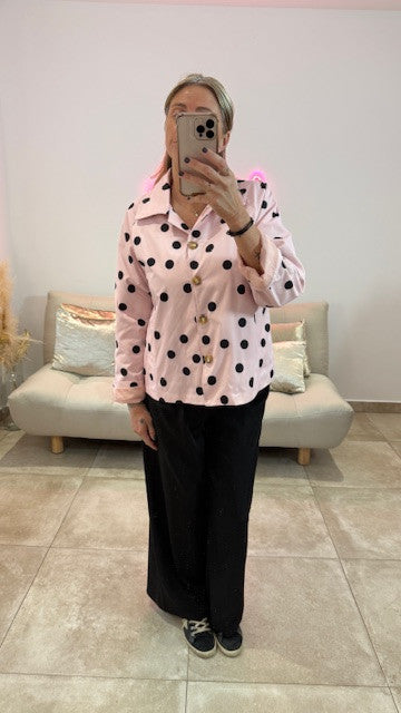 Trench court à Pois LOGAN Rose/Noir