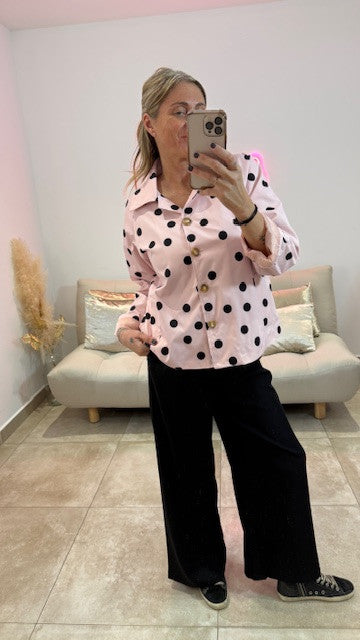 Trench court à Pois LOGAN Rose/Noir