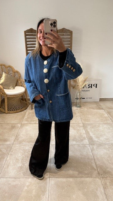 Veste en denim PERLINE Bleu